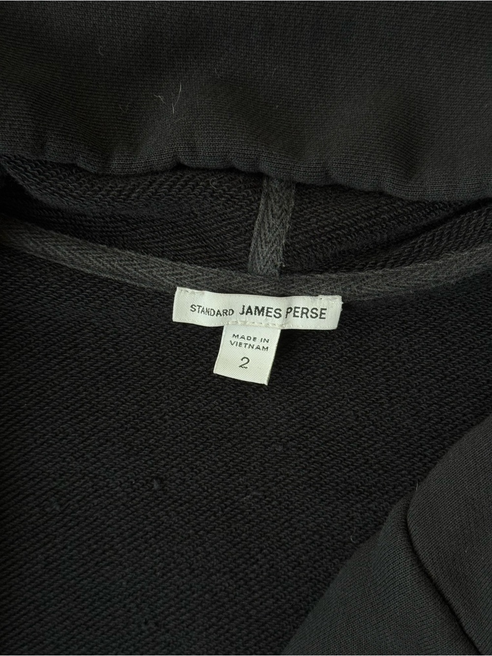 James Perse 100% Cotton Black Asymmetrical Full Zip  Hoodie - Size 2/M - Picture 5 of 6